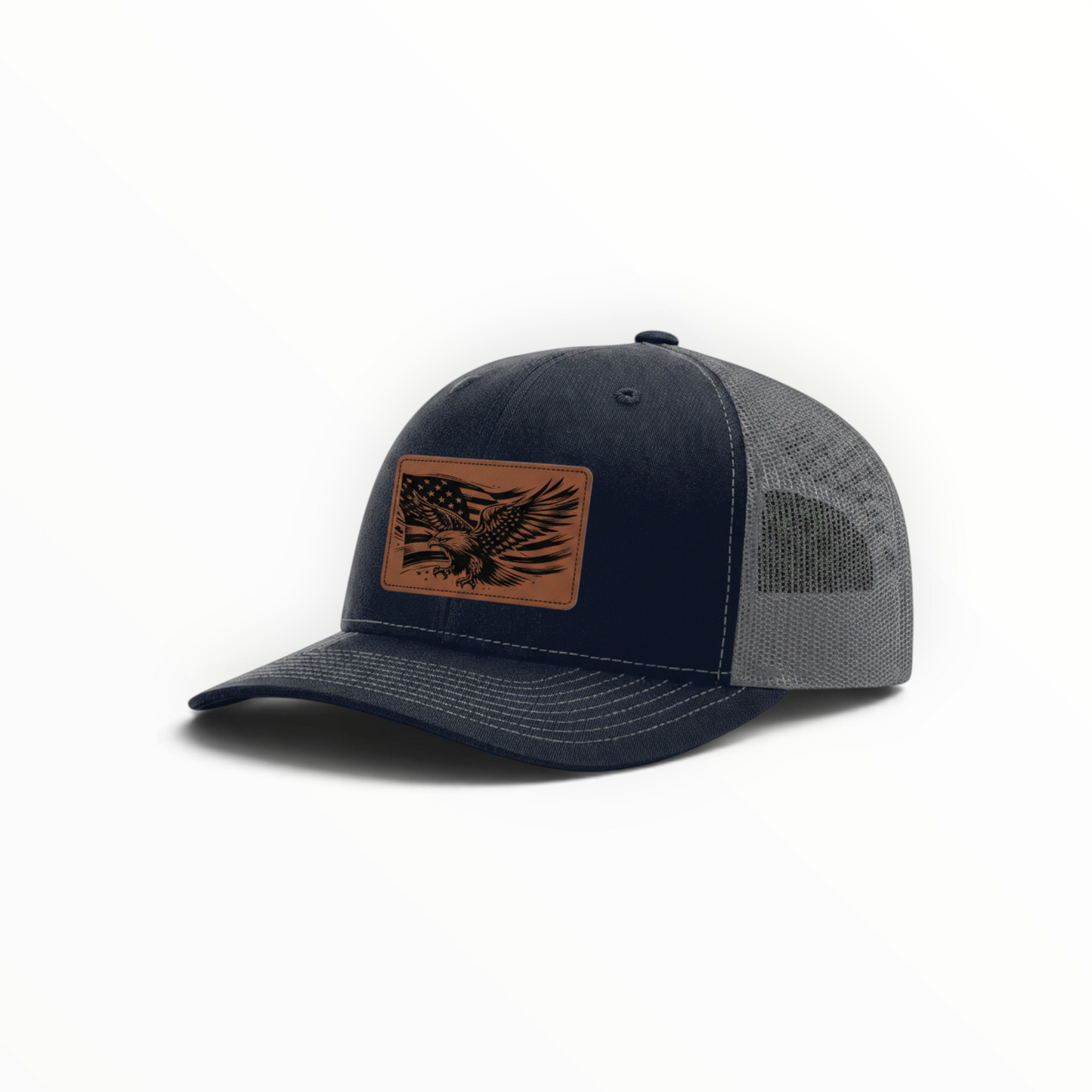 Trucker Hat with Patch-American Flag with Eagle