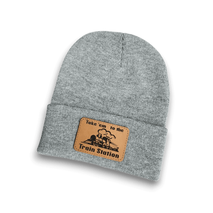 Take 'em to the Train Station Patch Beanie Hat - Keeko Designs