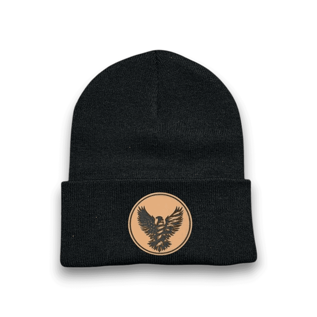 Eagle with American Flag Patch Beanie Hat - Keeko Designs