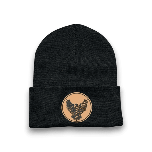 Eagle with American Flag Patch Beanie Hat - Keeko Designs