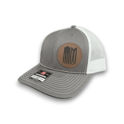 Trucker Hat with Patch - Mechanic American Flag - Keeko Designs