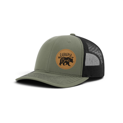 Trucker Hat with Patch-Grandma Bear