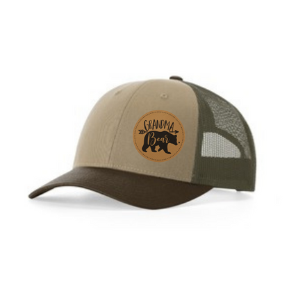 Trucker Hat with Patch-Grandma Bear