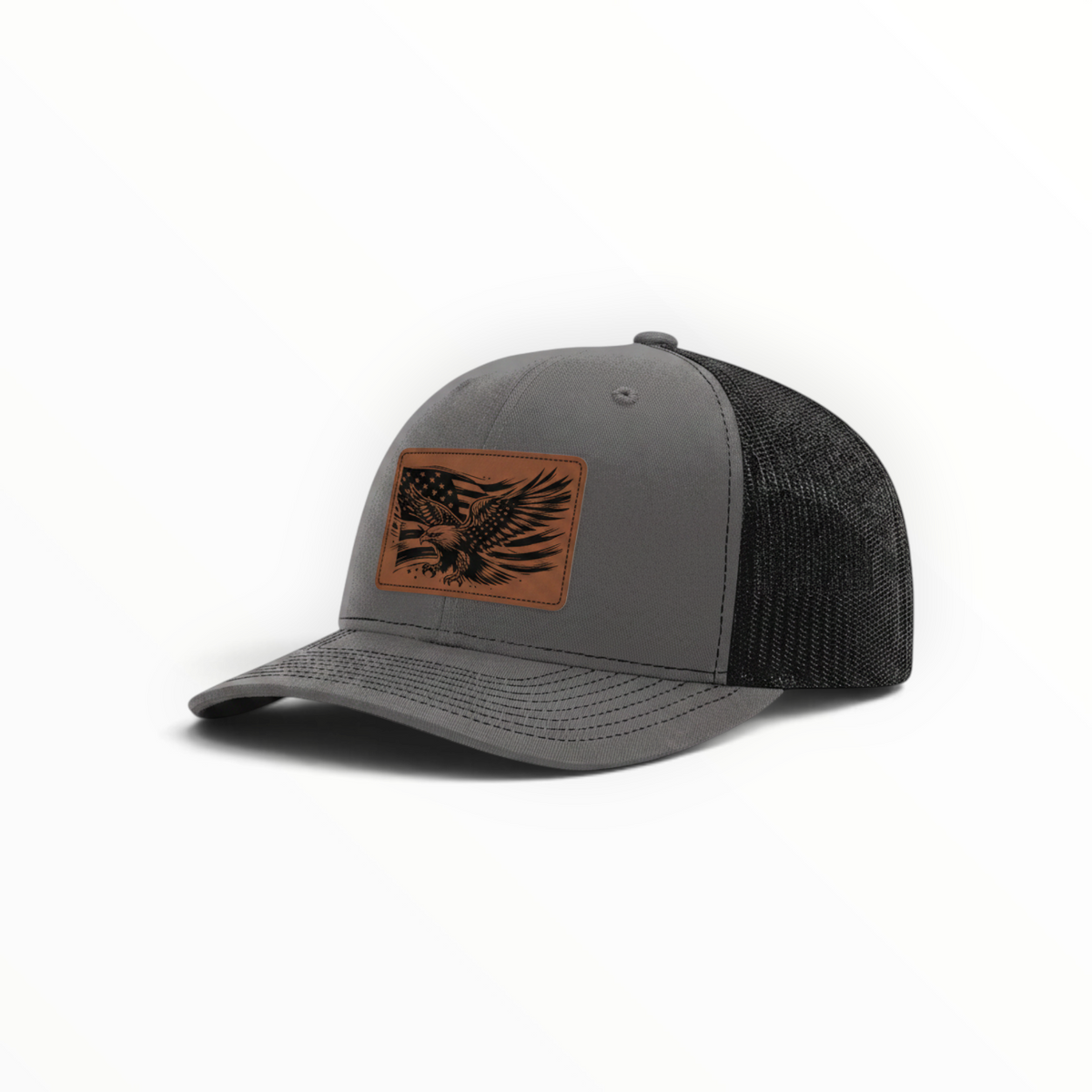 Trucker Hat with Patch-American Flag with Eagle