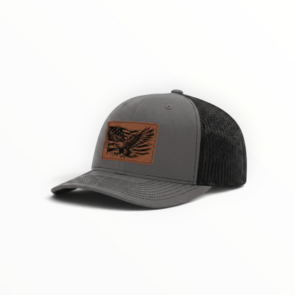 Trucker Hat with Patch-American Flag with Eagle