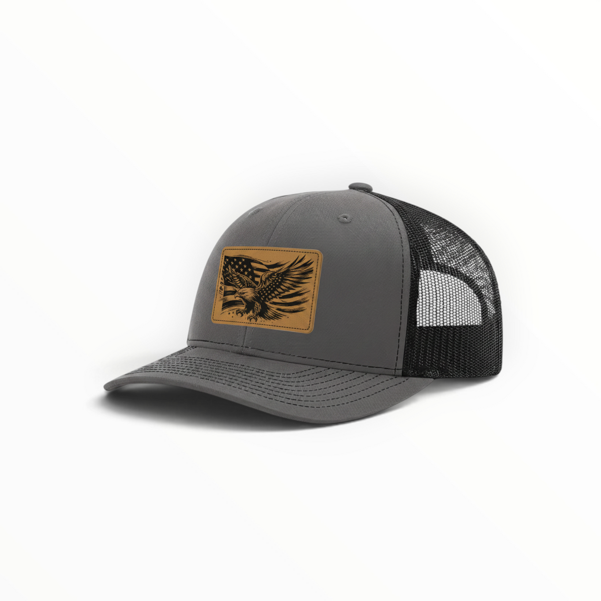 Trucker Hat with Patch-American Flag with Eagle