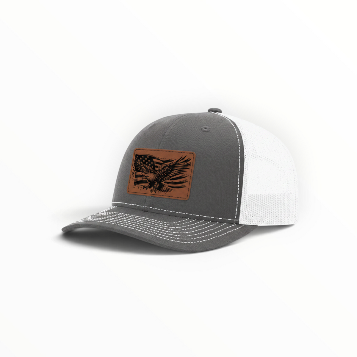 Trucker Hat with Patch-American Flag with Eagle