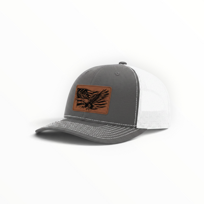 Trucker Hat with Patch-American Flag with Eagle