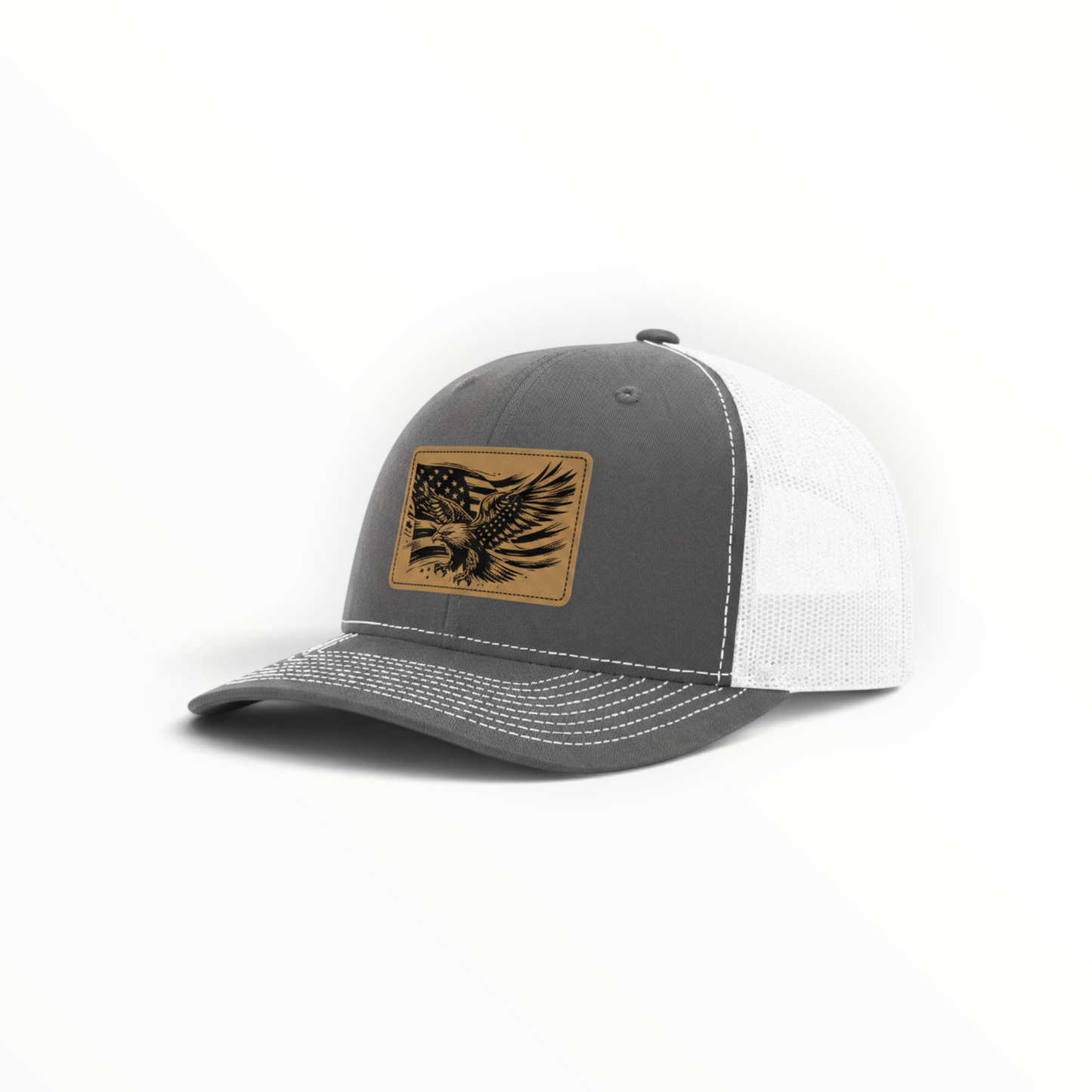 Trucker Hat with Patch-American Flag with Eagle