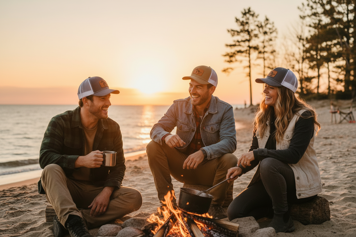 Group with Different Colored Hats