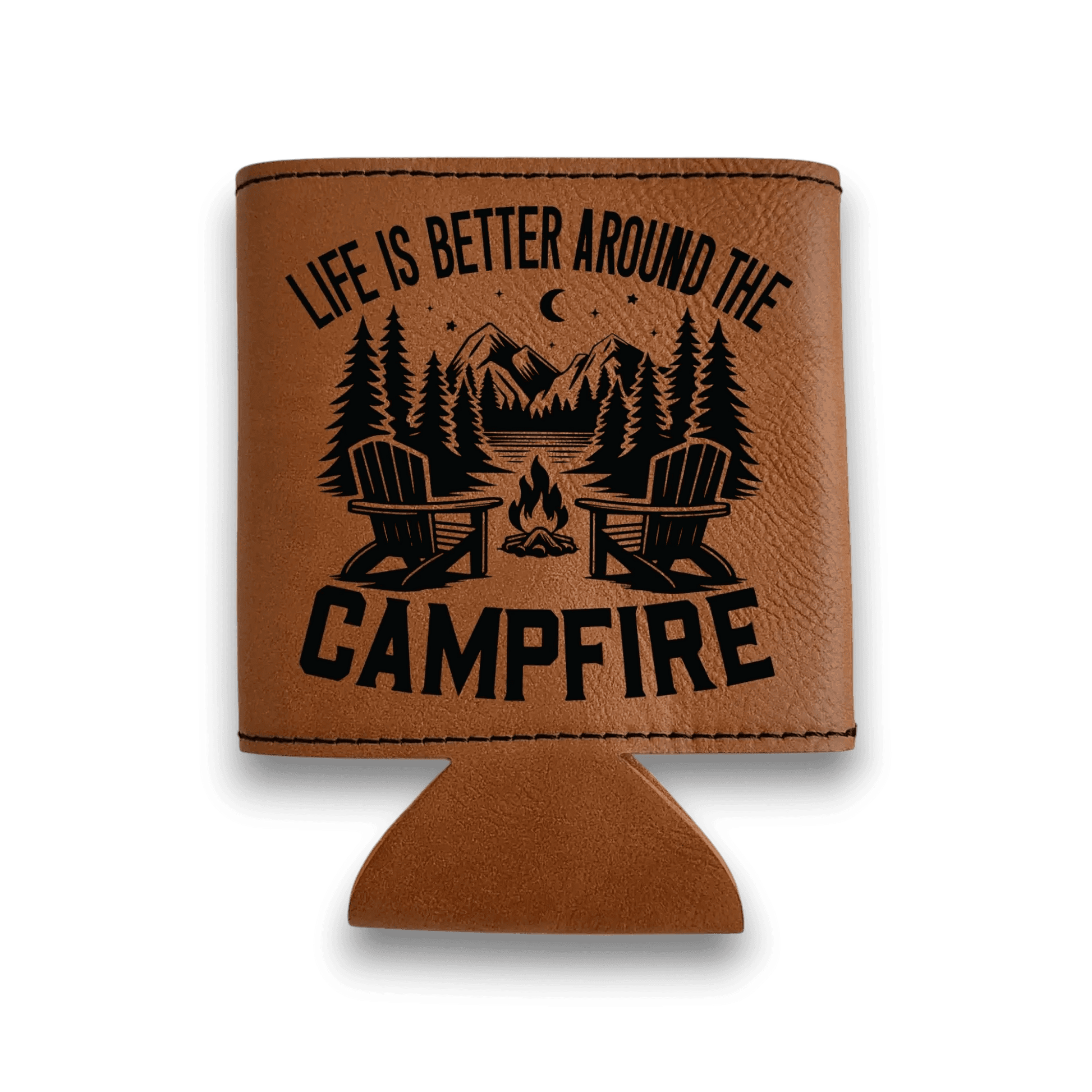 Engraved Leatherette Camping Can Cooler