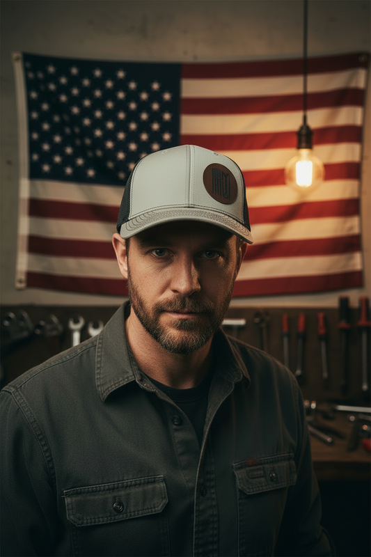 Mechanic American Flag Trucker Hat - Clean Brim
