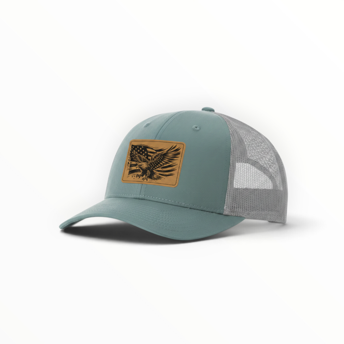 Trucker Hat with Patch-American Flag with Eagle