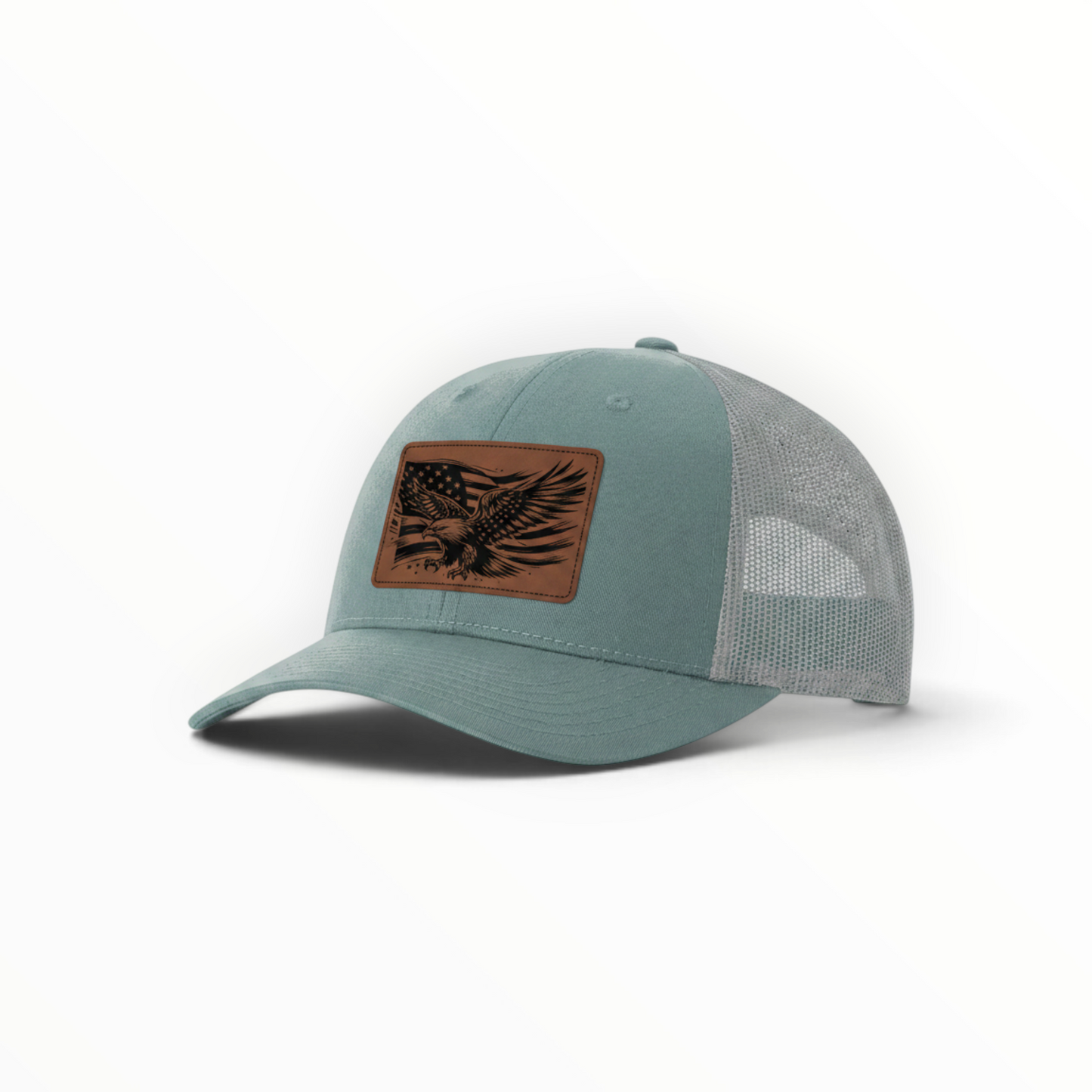 Trucker Hat with Patch-American Flag with Eagle