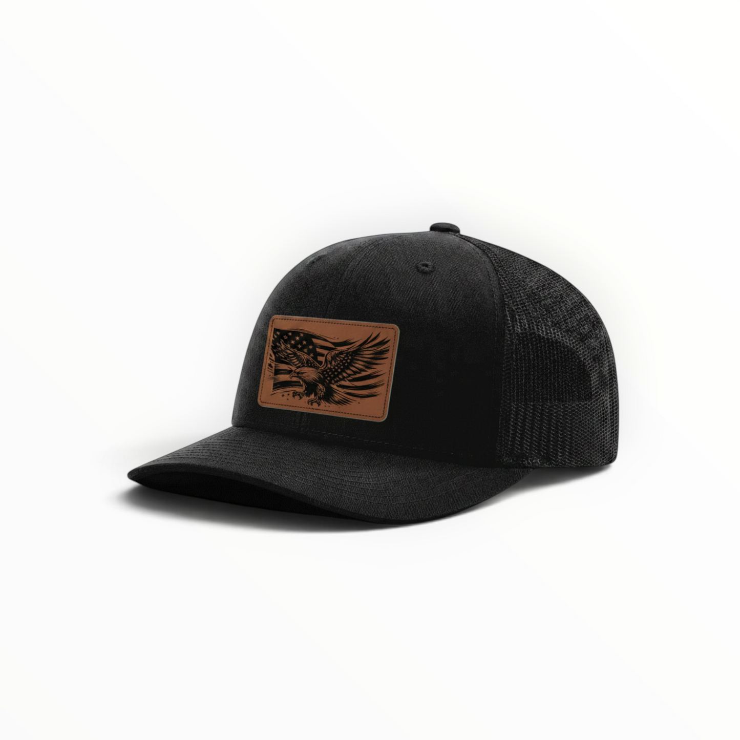 Trucker Hat with Patch-American Flag with Eagle
